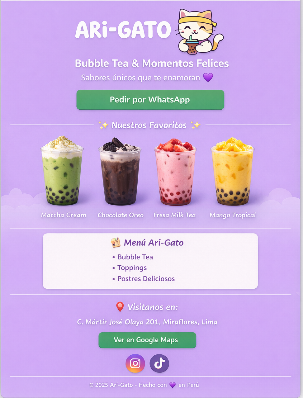 Ari-Gato Menú Informativo